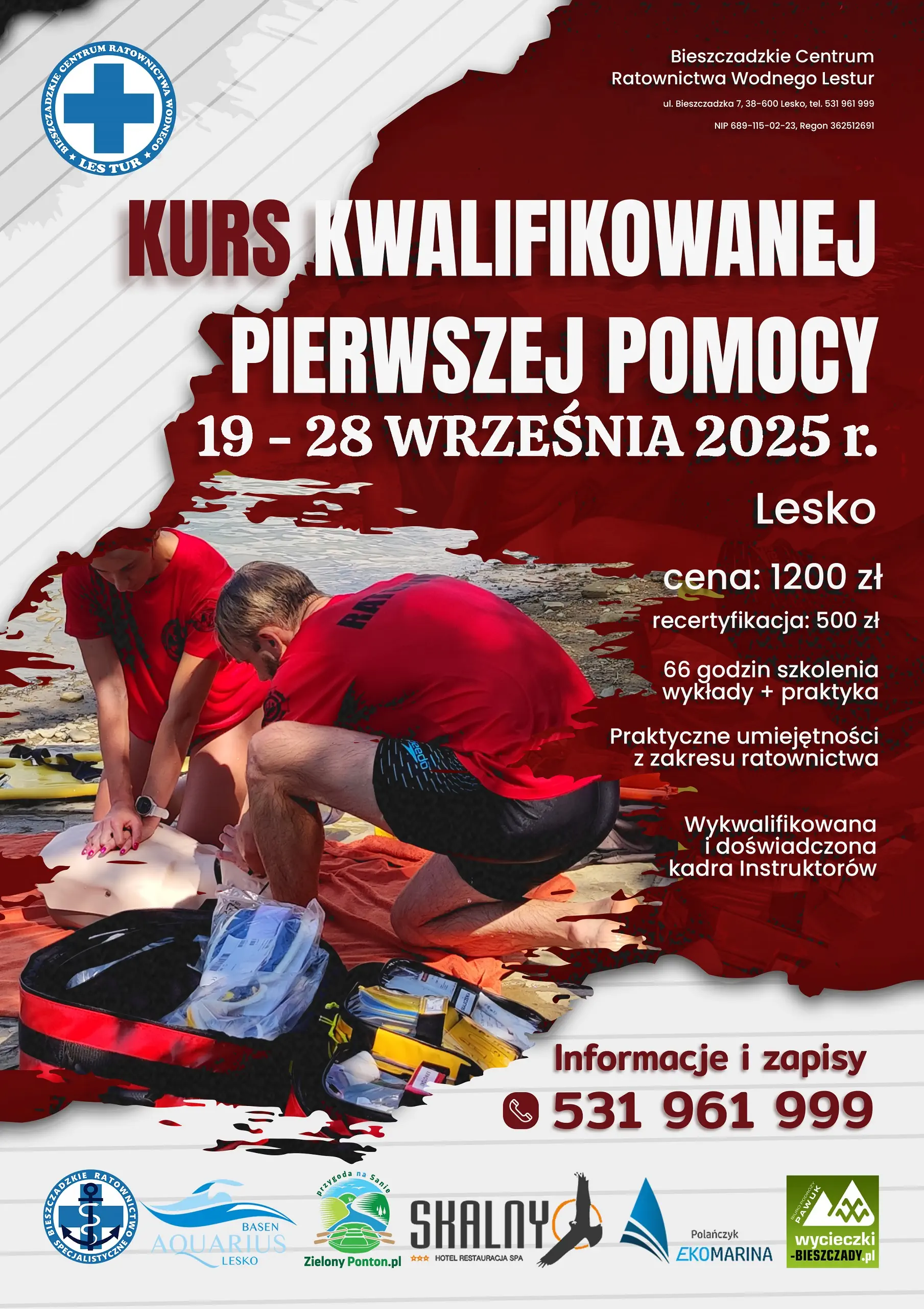 Kurs Kwalifikowanej Pierwszej Pomocy 4 – 13 kwietnia 2025 r. Lesko